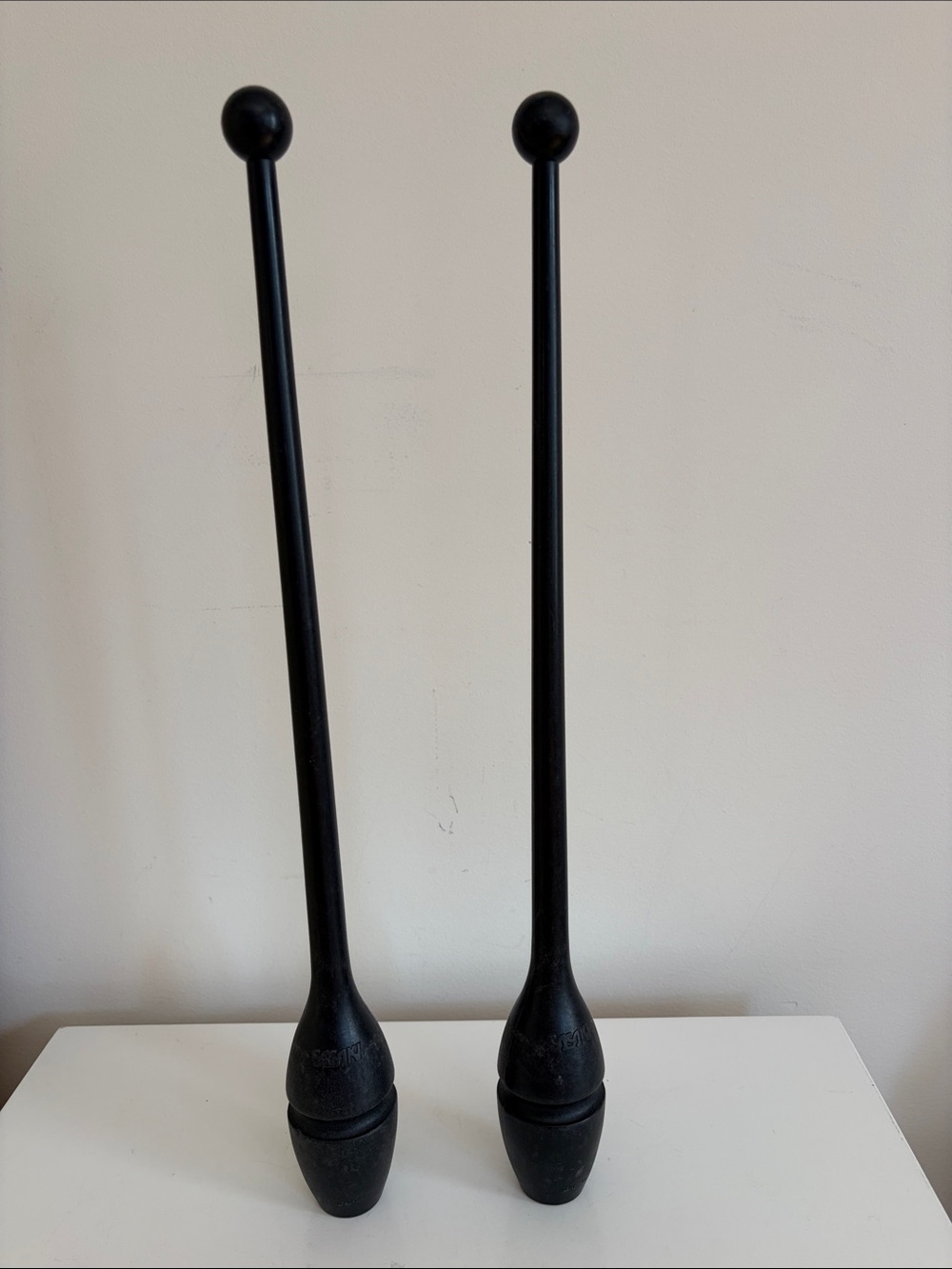 Vintage Sasaki Black Rhythmic Gymnastics Clubs (Pair)